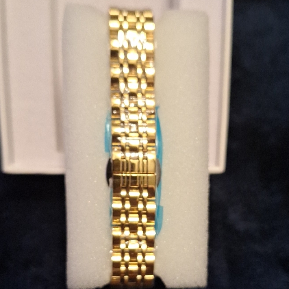 Gold Rectangular Quartz Watch with White Dial NBO… - image 3